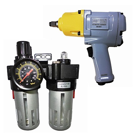 Гайковерт с блоком подготовки воздуха KraftWell (КНР) арт. KRW1280IW+KRW1771.2A12