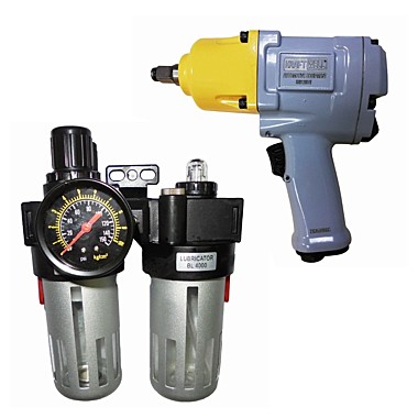 Гайковерт с блоком подготовки воздуха KraftWell (КНР) арт. KRW1280IW+KRW1771.2A12